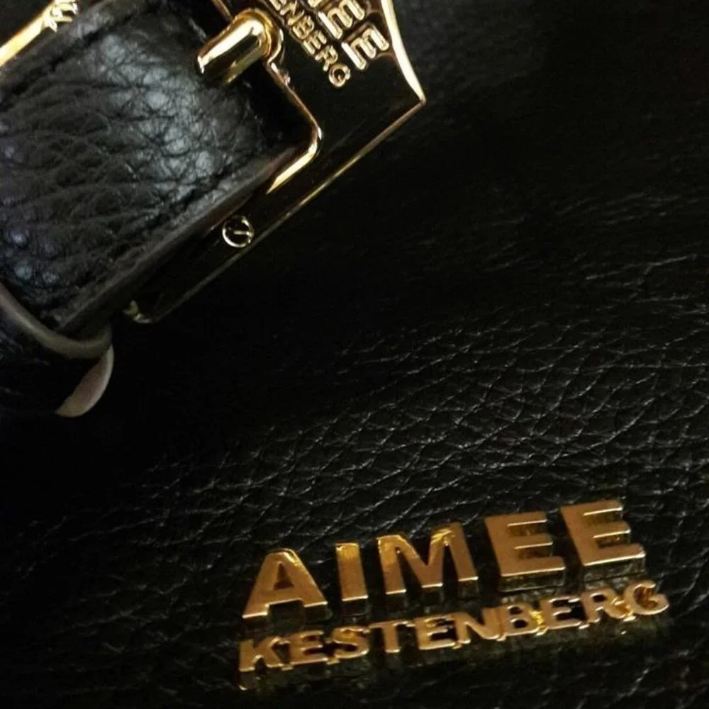 AIMEE KESTENBERG New 5th Avenue TOTE Shoulder Handbag Purse Leather BLACK 🎉HP